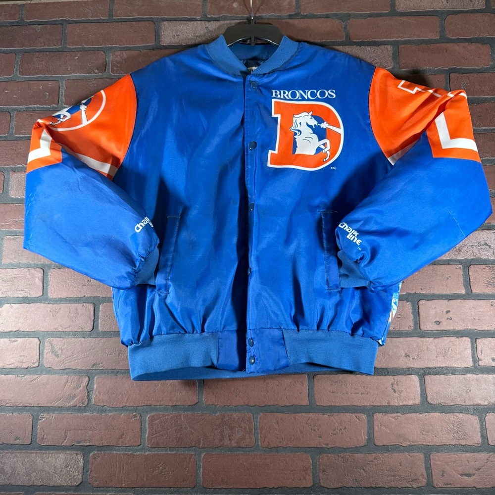 🔥 Denver Broncos Chalk Line Fanimation Bomber Jacket (Size L) 🔥